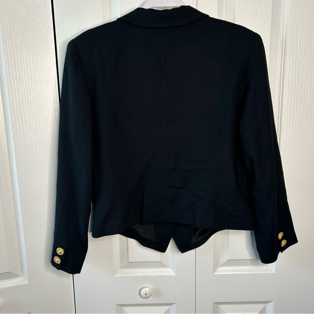Yasaman Vintage Blazer Black with Gold Buttons Paris Milano NY Size 18 100% Wool - Picture 3 of 7